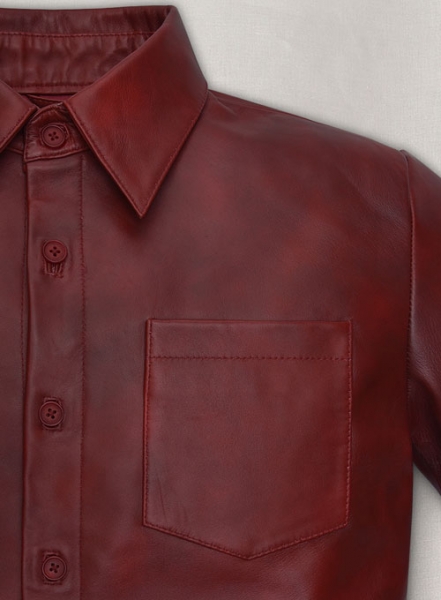 Spanish Red Classic Leather Shirt