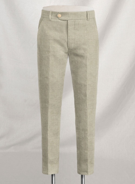 Aura Beige Pure Linen Pants