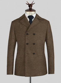 Vintage Glasgow Brown Tweed Pea Coat