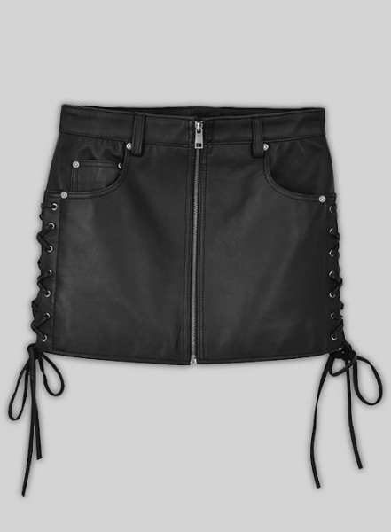 Side Lace-Up Leather Skirt - # 431