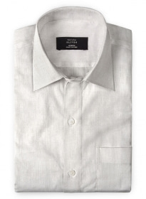 Light Beige Reversible Twill Shirt - Full Sleeves