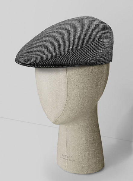 Vintage Gray Macro Weave Tweed Flat Cap