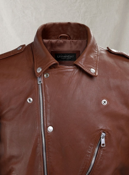 Beast Tan Biker Leather Jacket