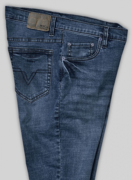 Marlin Blue Stretch Stone Wash Whisker Jeans - Look # 414