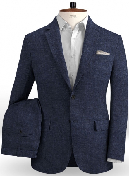 Italian Blue Khyber Linen Suit