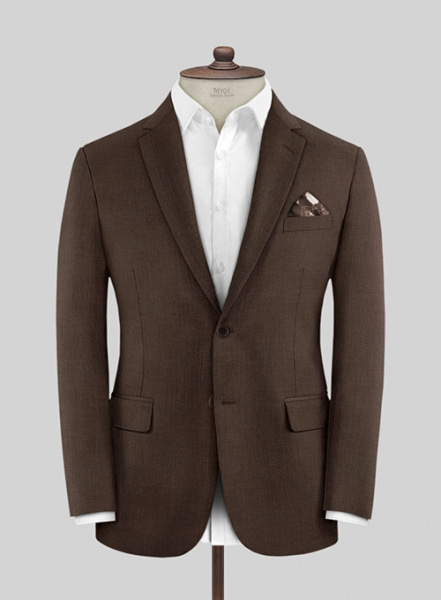 Worsted Brown Wool Suit