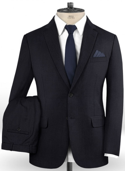 Stretch Midnight Blue Wool Suit