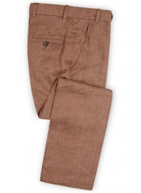 Italian Brown Twill Linen Pants