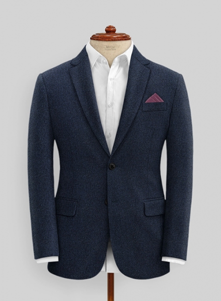 Showman Blue Herringbone Tweed Suit