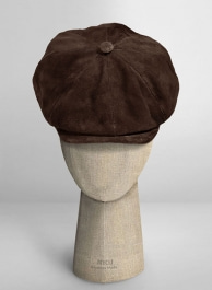 Dark Brown Suede Newsboy Cap