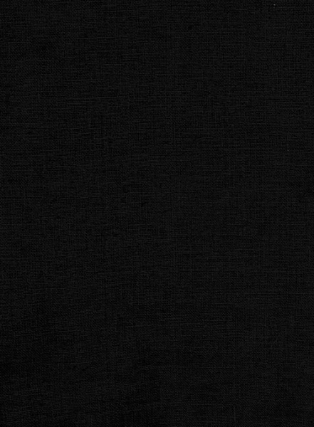 Pure Black Linen Shirt - Full Sleeves