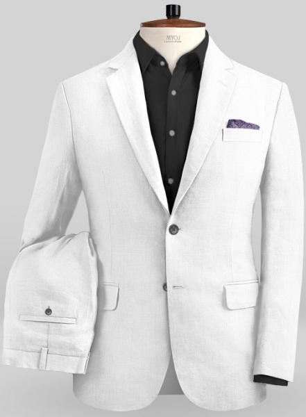 Safari White Cotton Linen Suit