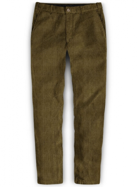 Italian Beige Thick Corduroy Trousers - 8 Wales