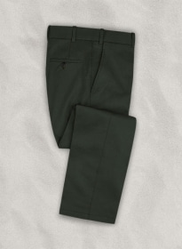 Italian Dark Olive Cotton Stretch Pants