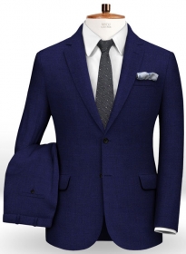 Ink Blue Cotton Wool Stretch Suit