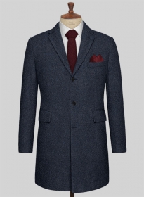 Playman Blue Denim Tweed Overcoat