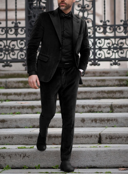 Black Velvet Tuxedo Suit