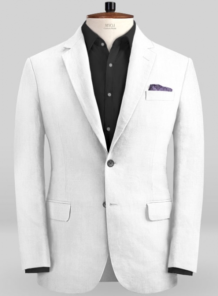 Safari White Cotton Linen Suit