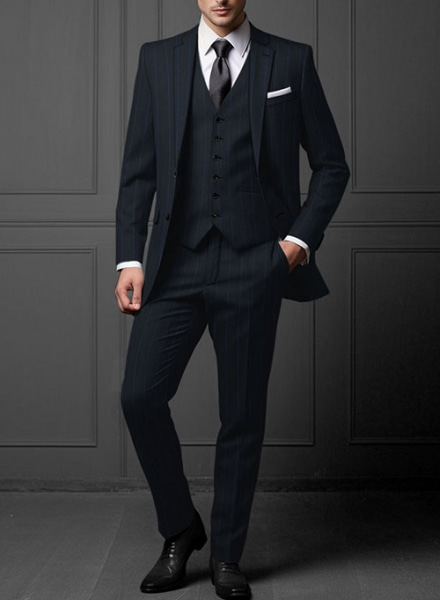 Napolean Rodrio Blue Wool Suit