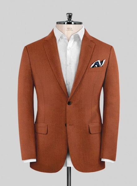 Italian Wool Cashmere Ginger Orange Suit