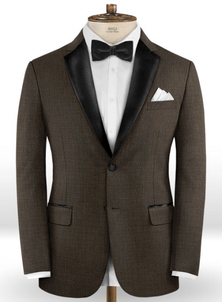 Napolean Sharkskin Dark Brown Wool Suit