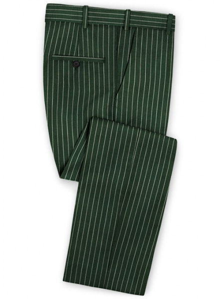 Napolean Green Stripe Wool Suit