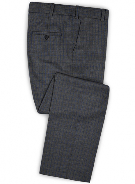 Napolean Nailhead Box Gray Wool Pants