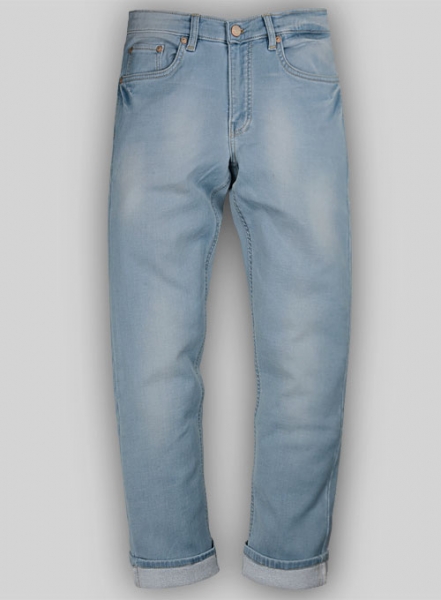 Knitted Jogger Denim Stretch Jeans - Ice Wash