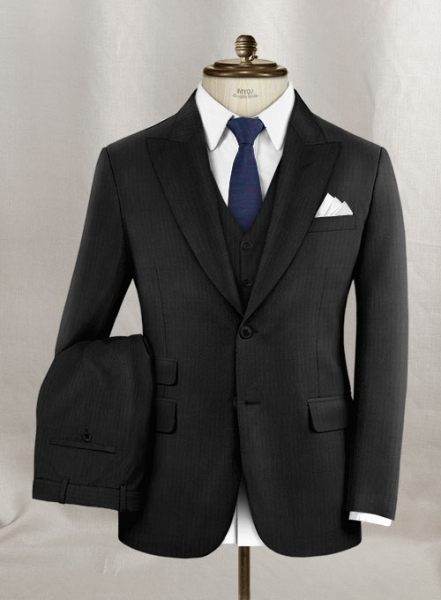 James Bond Black Wool Suit