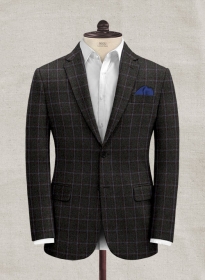 Italian Rimini Dark Gray Checks Tweed Jacket