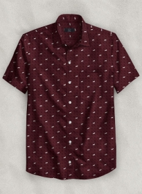 Cotton Horse Maroon Shirt - Half Sleeves