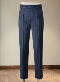 Napolean Stretch Imperial Blue Highland Wool Trousers