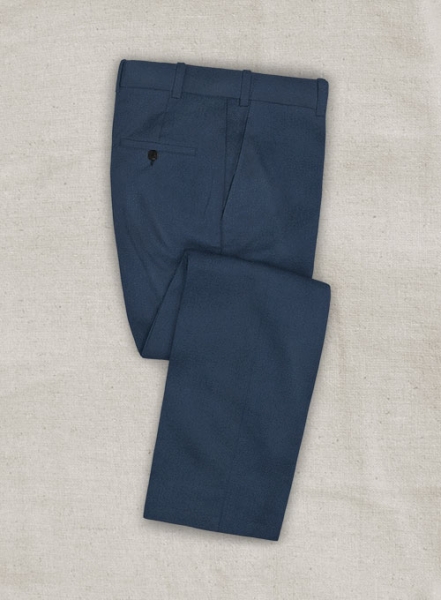 Italian Harbor Blue Cotton Stretch Pants