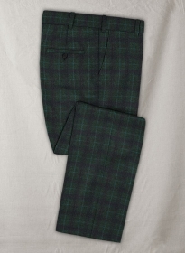 Reda Sap Green Checks Wool Pants