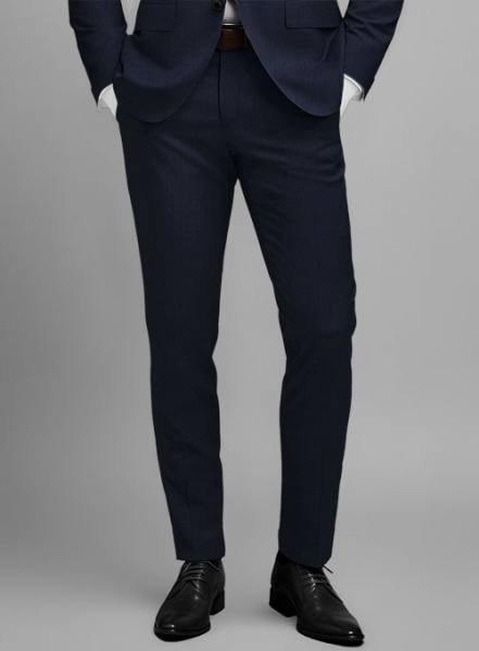 Napolean Navy Herringbone Wool Suit