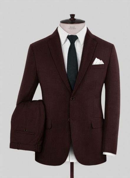 Stretch Wine Wool Suit