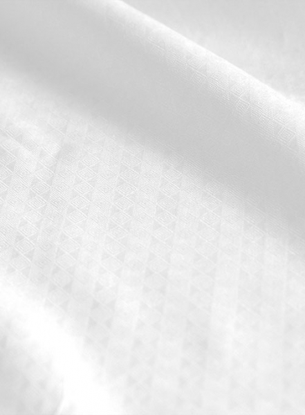 Italian Cotton Dobby Nadall White Shirt - Full Sleeves
