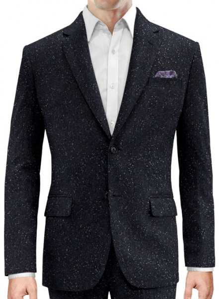 Dark Blue Flecks Donegal Tweed Jacket