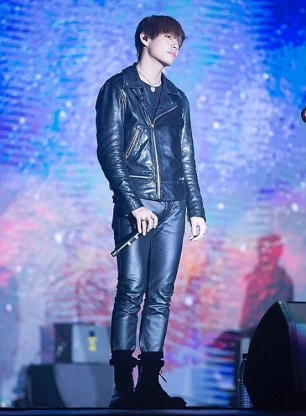 Kim Taehyung Leather Jeans
