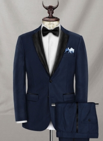 Napolean Bold Blue Wool Tuxedo Suit