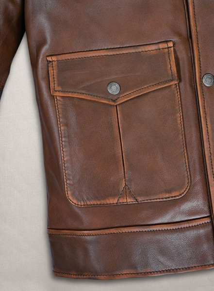 Rubbed Tan Rafael Nadal Leather Jacket