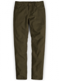 Dark Olive Stretch Chino Jeans