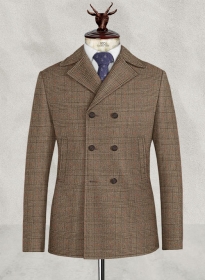 Como Checks Tweed Pea Coat