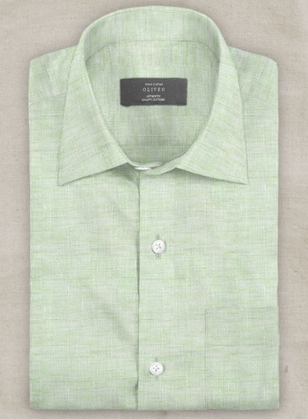 Dublin Sea Green Linen Shirt - Half Sleeves