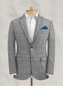 Italian Linen Haze Gray Checks Jacket