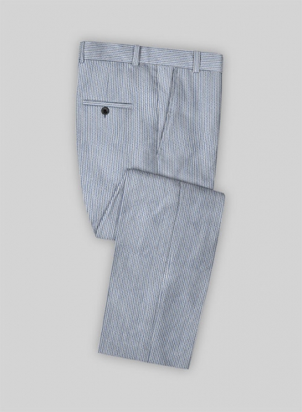 Solbiati Light Blue Seersucker Pants