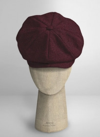 Dark Wine Heavy Tweed Newsboy Cap