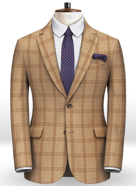 Napolean Tartan Beige Wool Suit