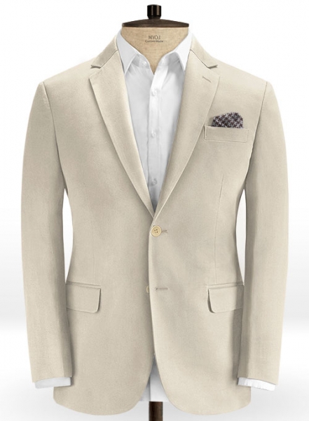 Beige Twill Stretch Chino Suit