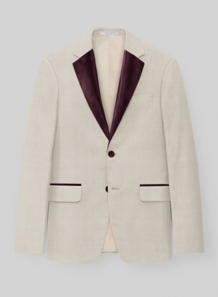 Napolean Muted Beige Wool Tuxedo Suit